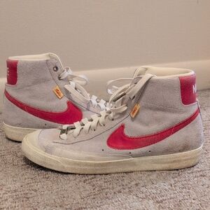 Nike Gray High-Tops with Red Swoosh